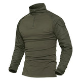 Chemise de combat / T-shirt tactique à manches longues,fermeture éclair 1/4 en coton et polyester "TACVASEN - TS001" - Planète Rando