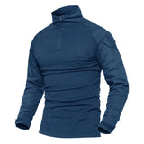Chemise de combat / T-shirt tactique à manches longues,fermeture éclair 1/4 en coton et polyester "TACVASEN - TS001" - Planète Rando