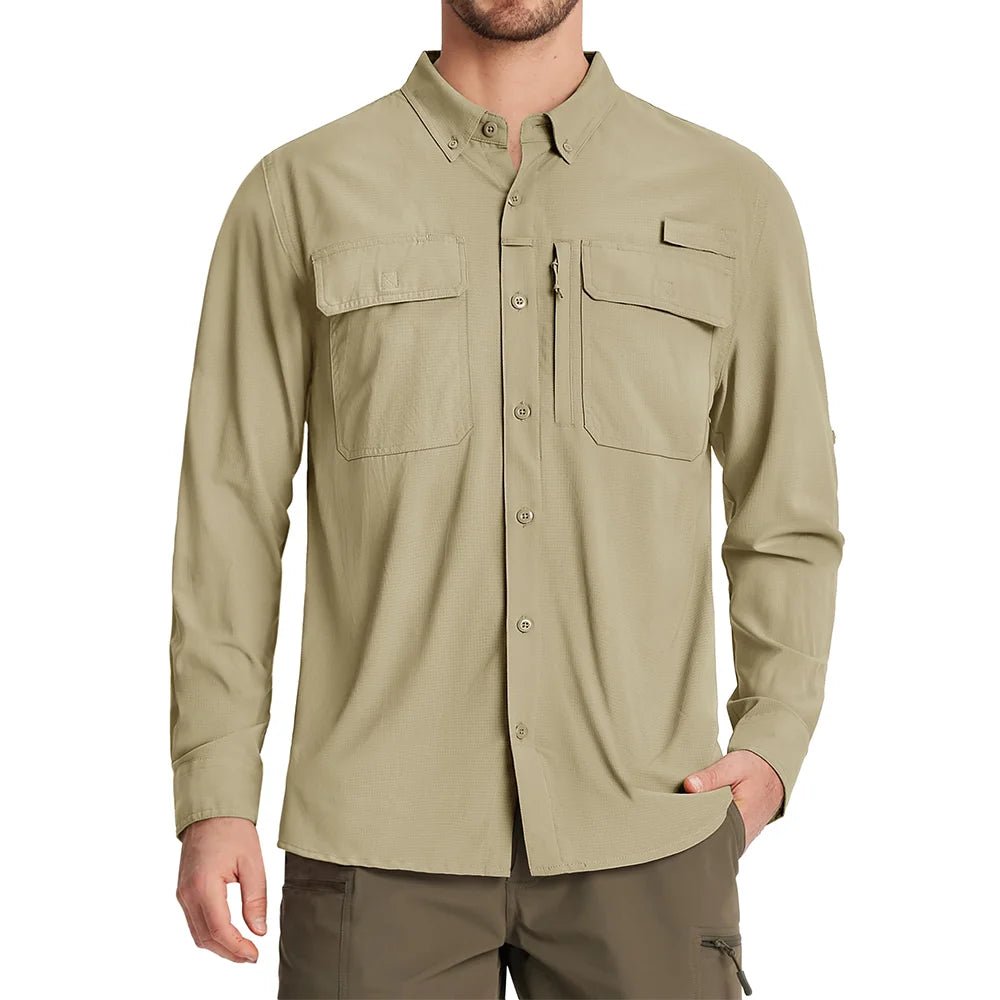 Chemises de randonnée à manches longues et protection solaire UPF 50+ pour homme "TACVASEN - ST144" - Planète Rando