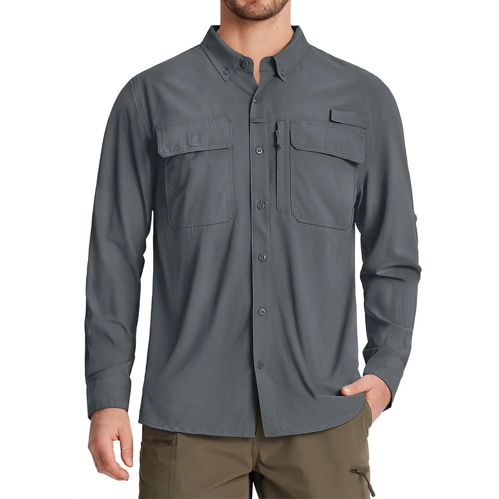 Chemises de randonnée à manches longues et protection solaire UPF 50+ pour homme "TACVASEN - ST144" - Planète Rando