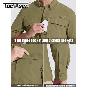 Chemises de randonnée à manches longues et protection solaire UPF 50+ pour homme "TACVASEN - ST144" - Planète Rando