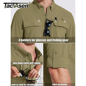 Chemises de randonnée à manches longues et protection solaire UPF 50+ pour homme "TACVASEN - ST144" - Planète Rando