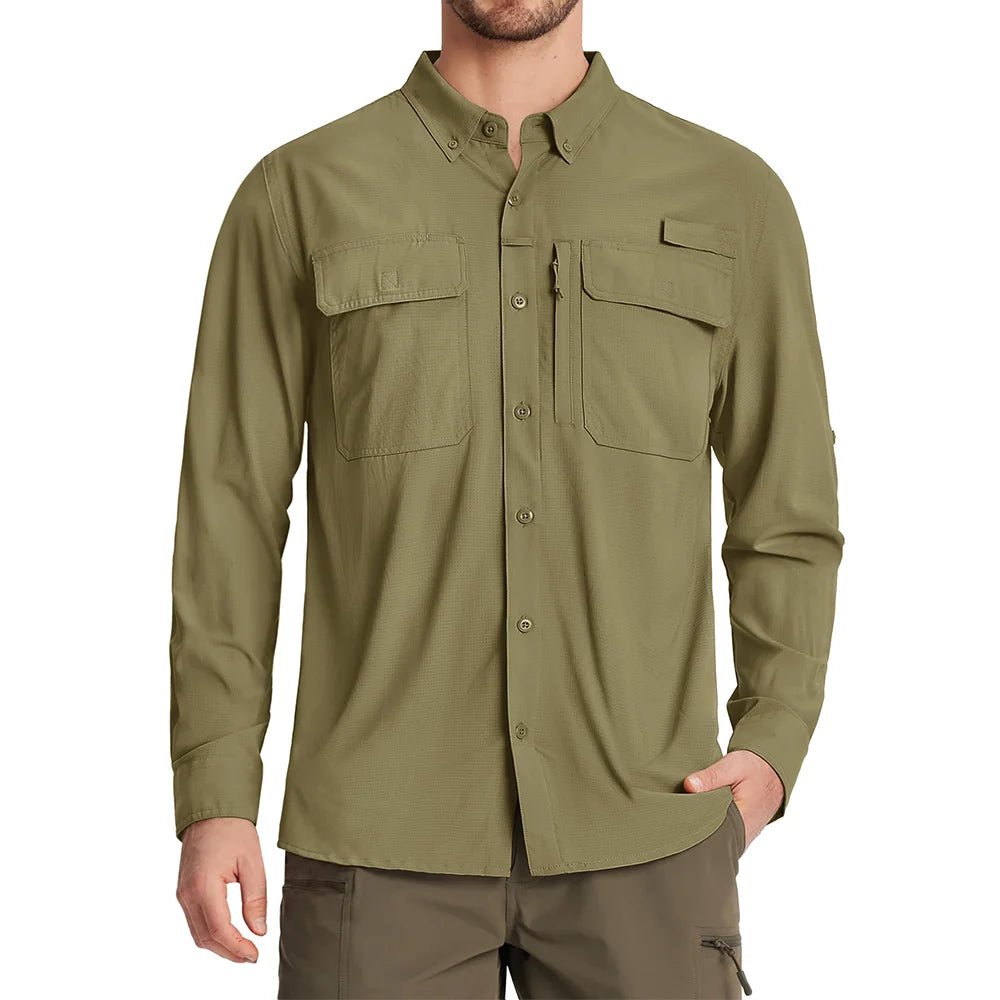 Chemises de randonnée à manches longues et protection solaire UPF 50+ pour homme "TACVASEN - ST144" - Planète Rando