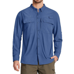 Chemises de randonnée à manches longues et protection solaire UPF 50+ pour homme "TACVASEN - ST144" - Planète Rando