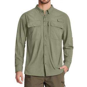 Chemises de randonnée à manches longues et protection solaire UPF 50+ pour homme "TACVASEN - ST144" - Planète Rando