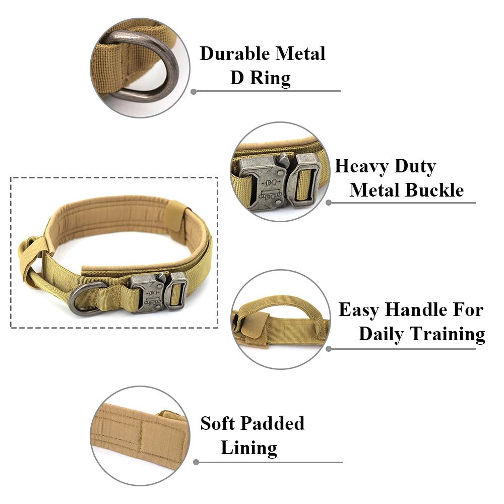 Colliers tactiques robustes pour chiens avec poignée "PETRAVEL - Tactical dog collar" - Planète Rando