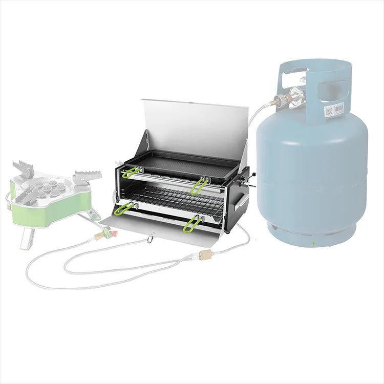 Cuisinière à gaz amovible / barbecue avec grill en acier inoxydable 2650w "BRS16" - Planète Rando