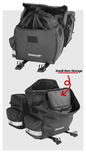 Double sacoches de porte - bagage 100% imperméable avec plaque de support intérieure "Rhinowalk - BPB0900 series" - Planète Rando