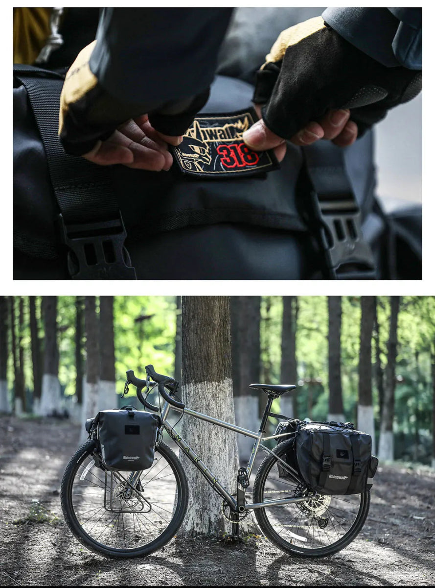 Double sacoches de porte - bagage 100% imperméable avec plaque de support intérieure "Rhinowalk - BPB0900 series" - Planète Rando