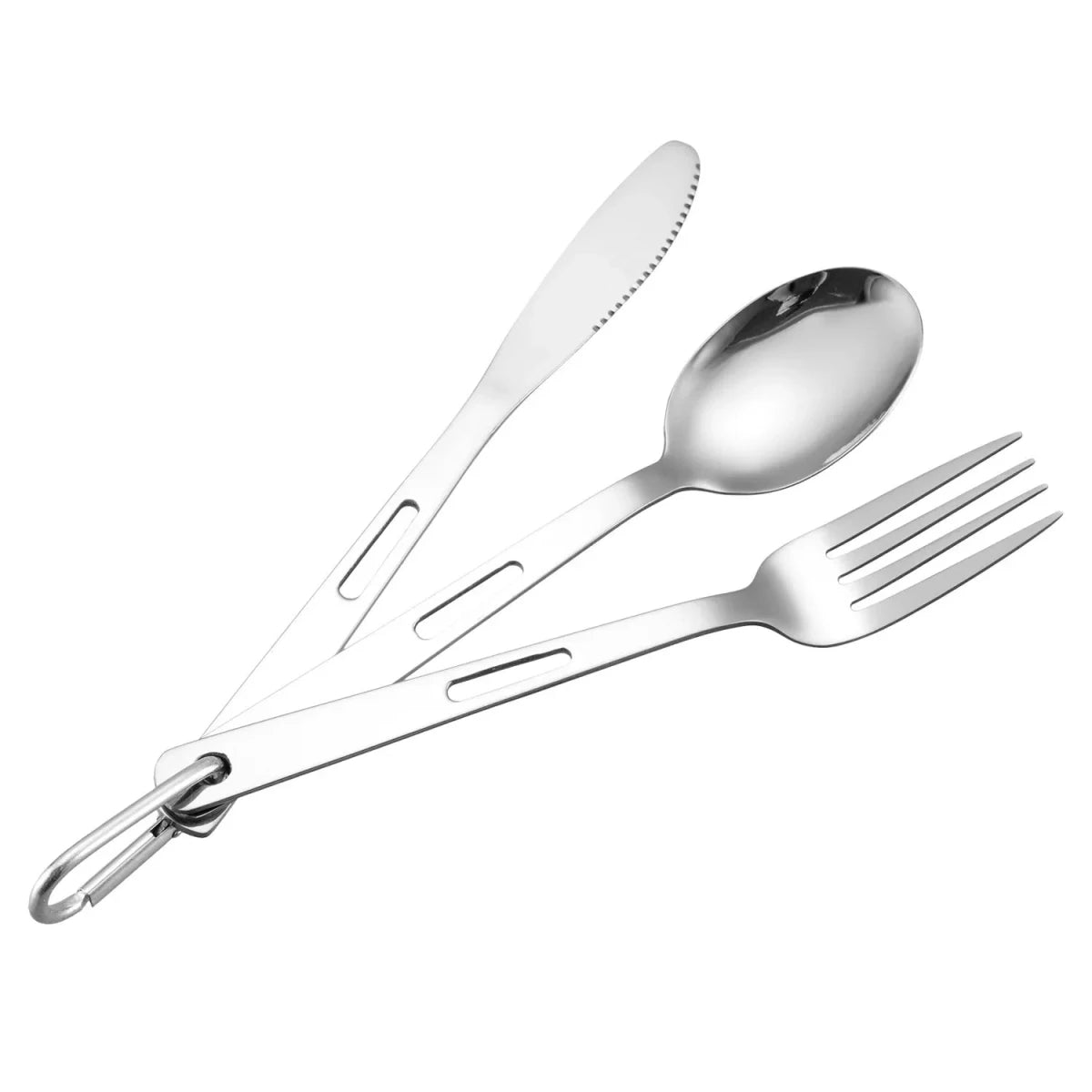 Ensemble de 3 couverts portables en acier inoxydable "Shinetrip - Kitchen portable set" - Planète Rando