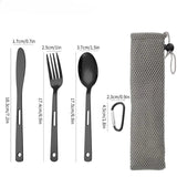 Ensemble de 3 couverts portables en acier inoxydable "Shinetrip - Kitchen portable set" - Planète Rando