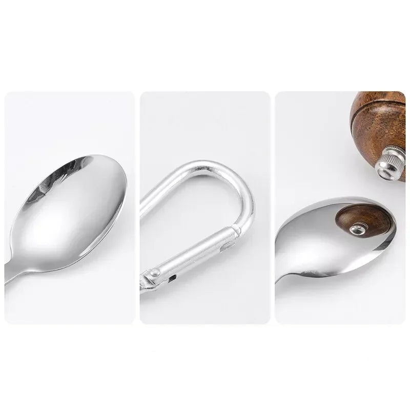 Ensemble de 3 couverts portables en acier inoxydable "Shinetrip - Kitchen portable set" - Planète Rando