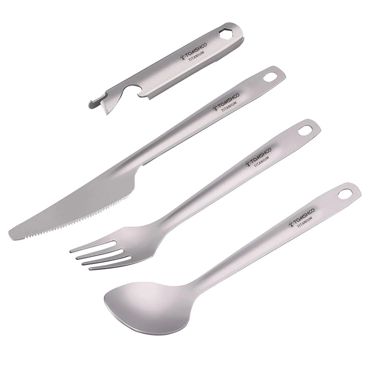 Ensemble de couverts en titane 4 en 1 "Tomshoo - 4 - in - 1 cutlery set" - Planète Rando