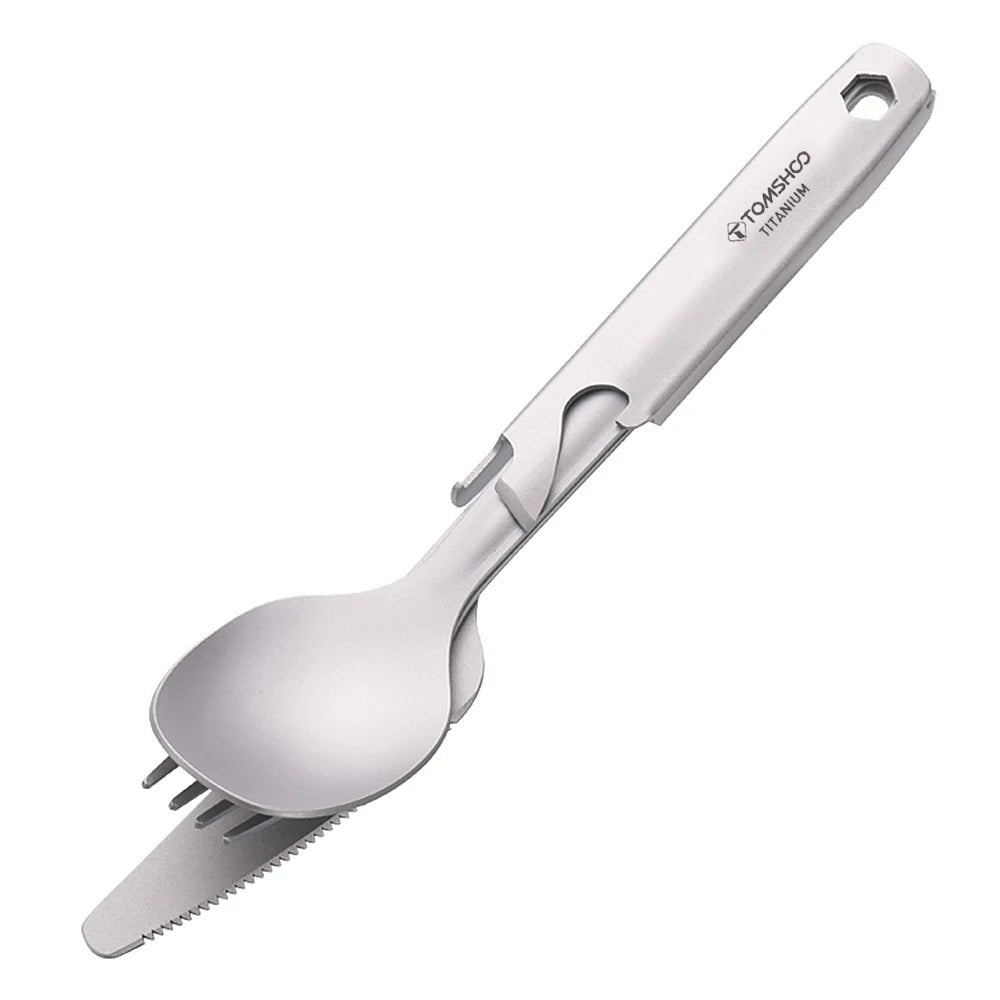 Ensemble de couverts en titane 4 en 1 "Tomshoo - 4 - in - 1 cutlery set" - Planète Rando