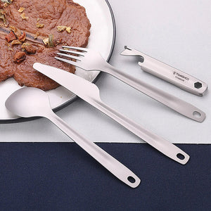 Ensemble de couverts en titane 4 en 1 "Tomshoo - 4 - in - 1 cutlery set" - Planète Rando