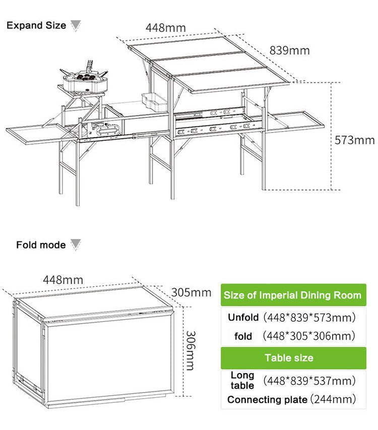 Ensemble de cuisine mobile pour camping avec réchaud et batterie de cuisine en acier inoxydable "BRS - Kitchen box" - Planète Rando