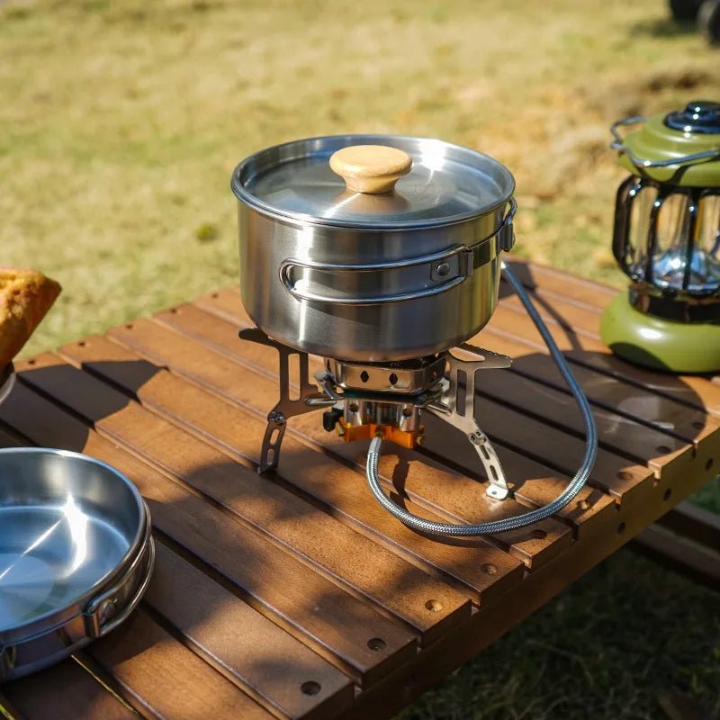 Ensemble popote en acier inoxydable 304 pour le bivouac et le camping "CLS Outdoor - Camping Pot Set" - Planète Rando