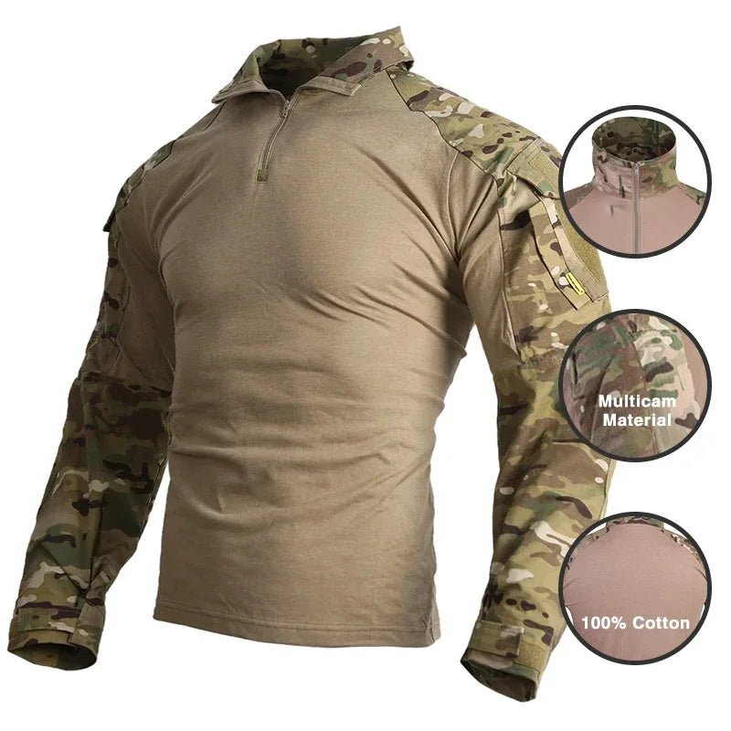 Ensemble / uniforme tactique de combat avec poches multifonctionnelles et genouillères "Emersongear - G3" - Planète Rando