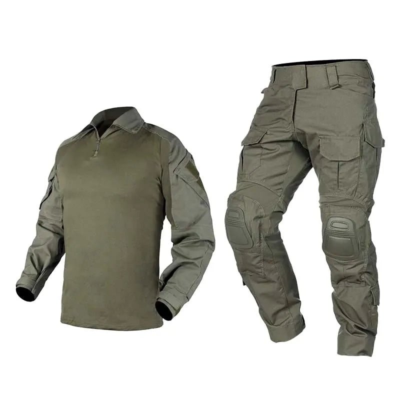 Ensemble / uniforme tactique de combat avec poches multifonctionnelles et genouillères "Emersongear - G3" - Planète Rando
