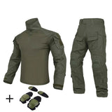 Ensemble / uniforme tactique de combat avec poches multifonctionnelles et genouillères "Emersongear - G3" - Planète Rando