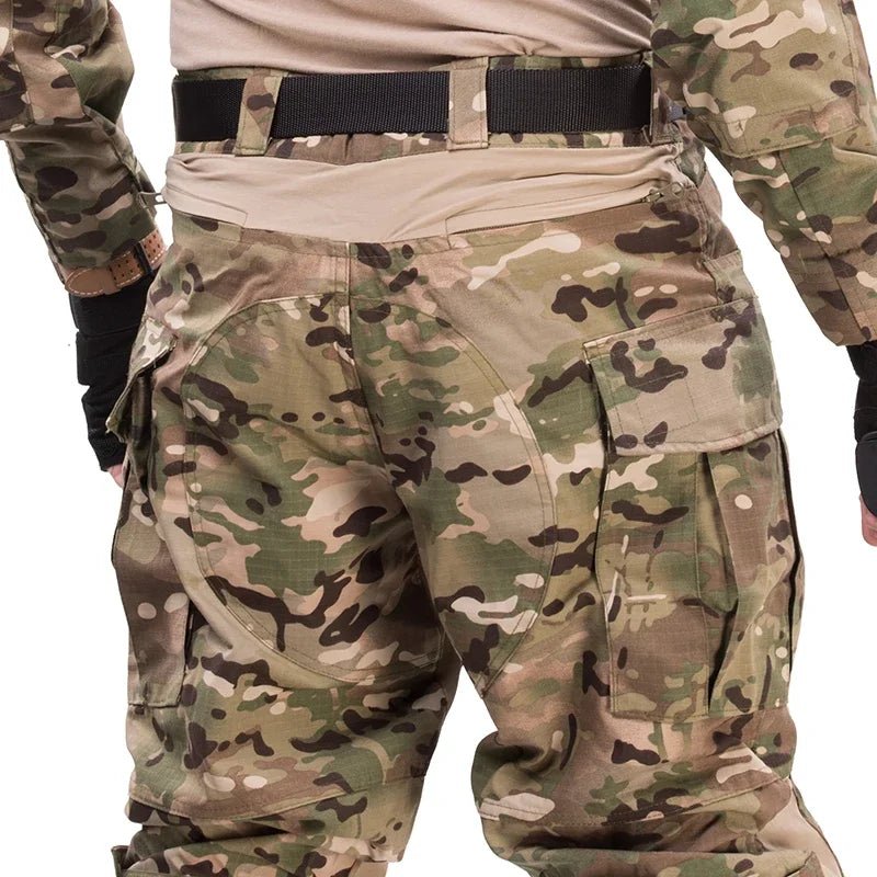 Ensemble / uniforme tactique de combat avec poches multifonctionnelles et genouillères "Emersongear - G3" - Planète Rando