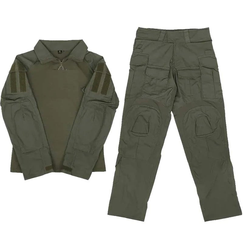Ensemble / uniforme tactique de combat avec poches multifonctionnelles et genouillères "Emersongear - G3" - Planète Rando