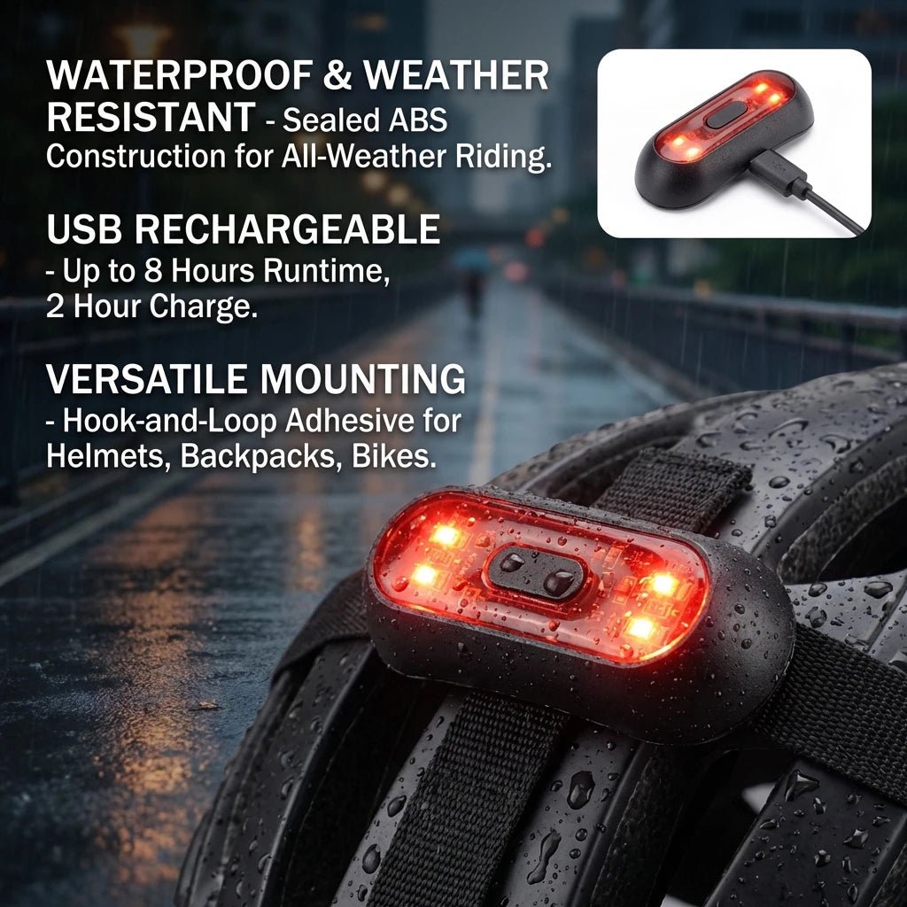 Feu arrière étanche IPX6 pour casque, signal de sécurité et d'avertissement à LED "FlashLight - FL100" - Planète Rando