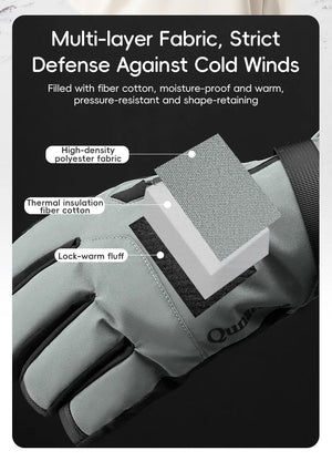 Gants de ski tactiles & imperméables avec poignet allongé et technologie 3M Thinsulate "Qunature - 16410045" - Planète Rando