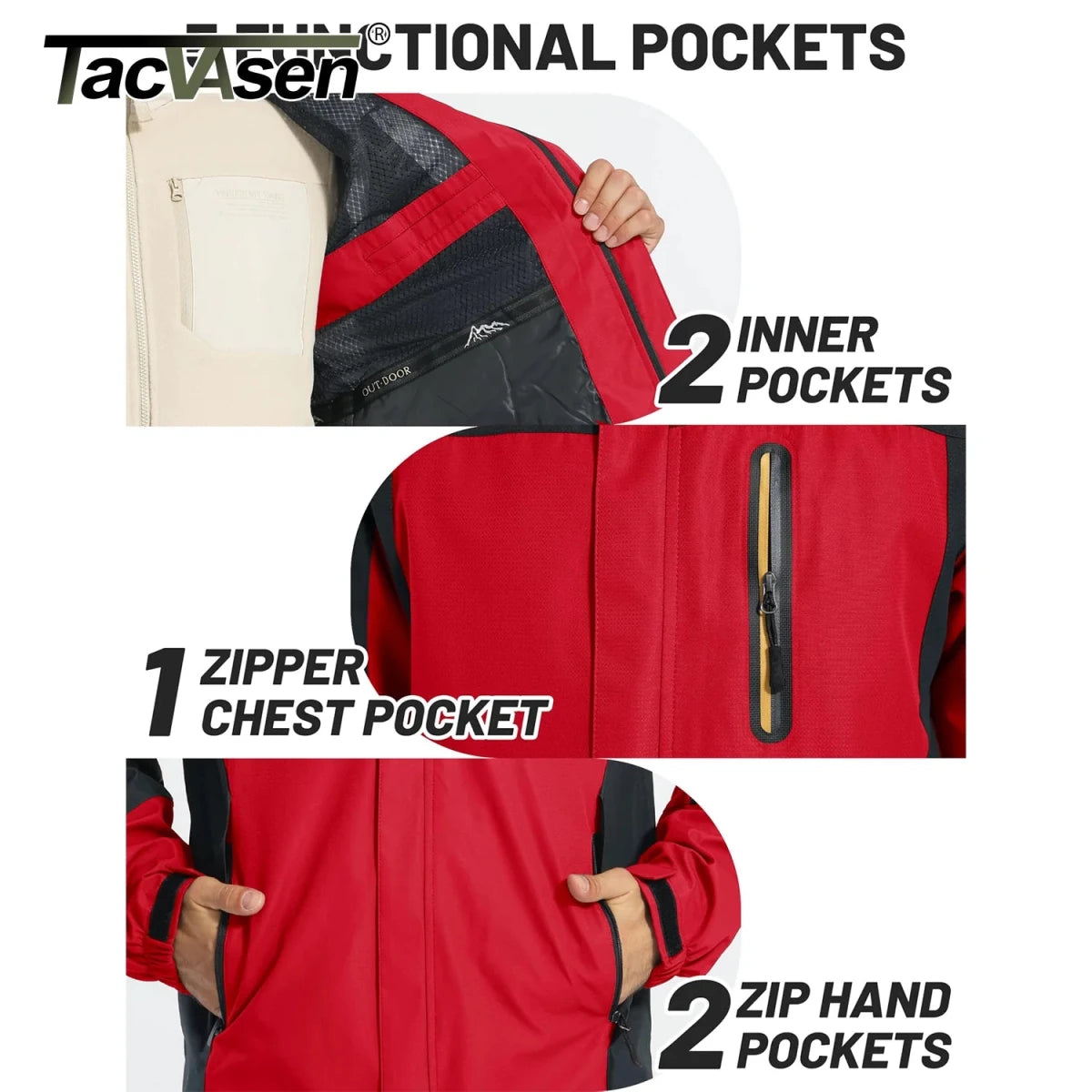 Hardshell / veste imperméable et légère pour homme "TACVASEN - TJ396" - Planète Rando