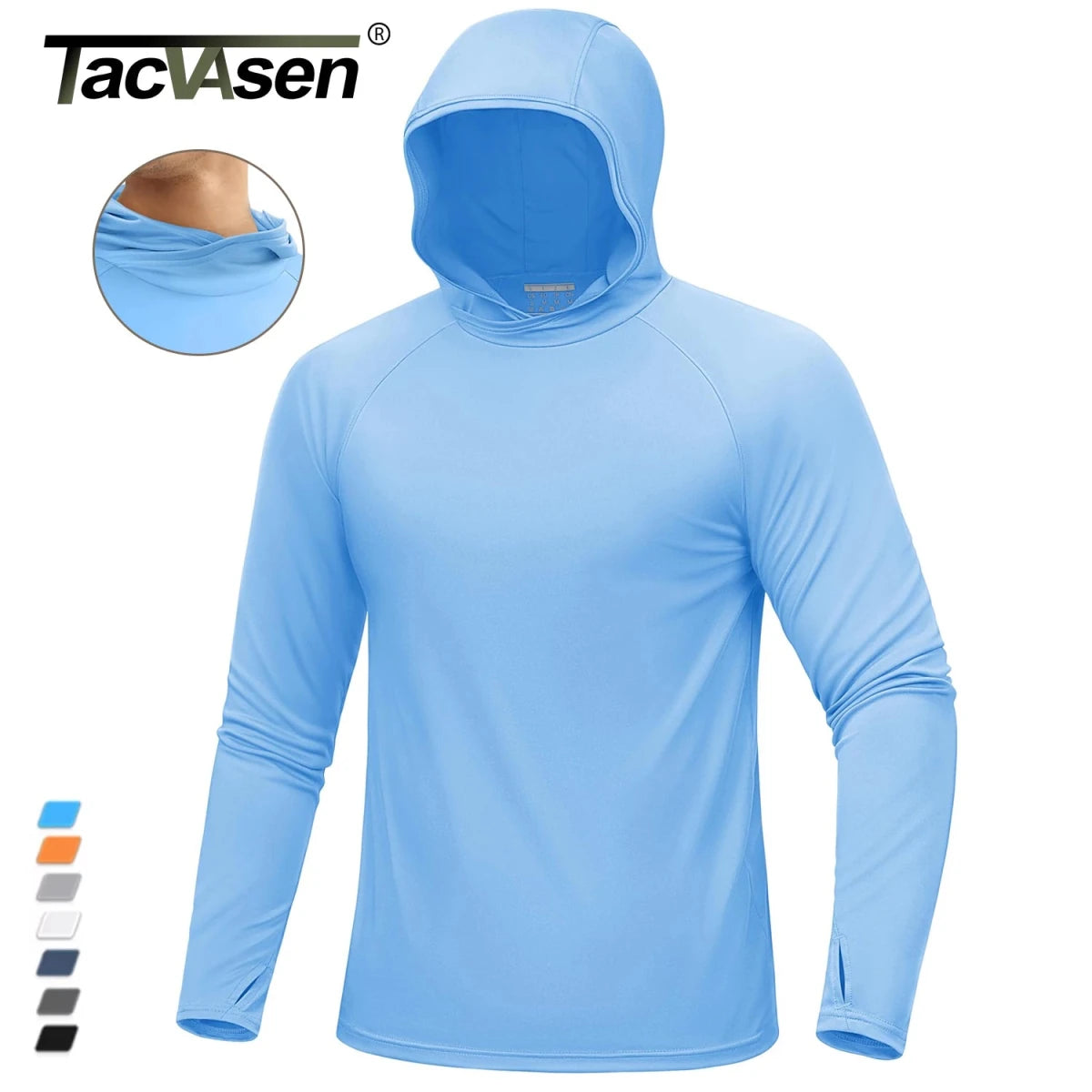 Hoodie / T-shirt manches longues à capuche homme UPF 50+ "TACVASEN - CTA27" - Planète Rando