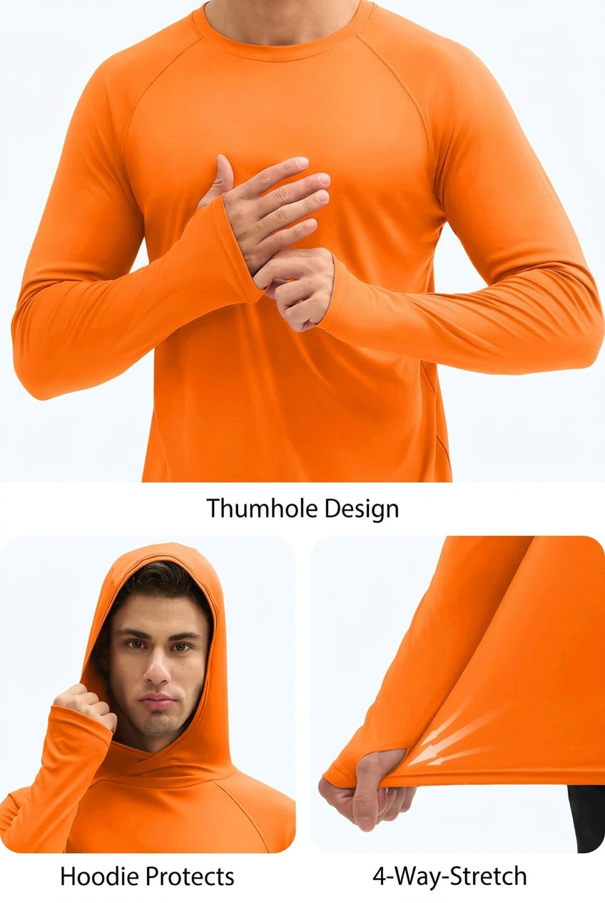 Hoodie / T-shirt manches longues à capuche homme UPF 50+ "TACVASEN - CTA27" - Planète Rando