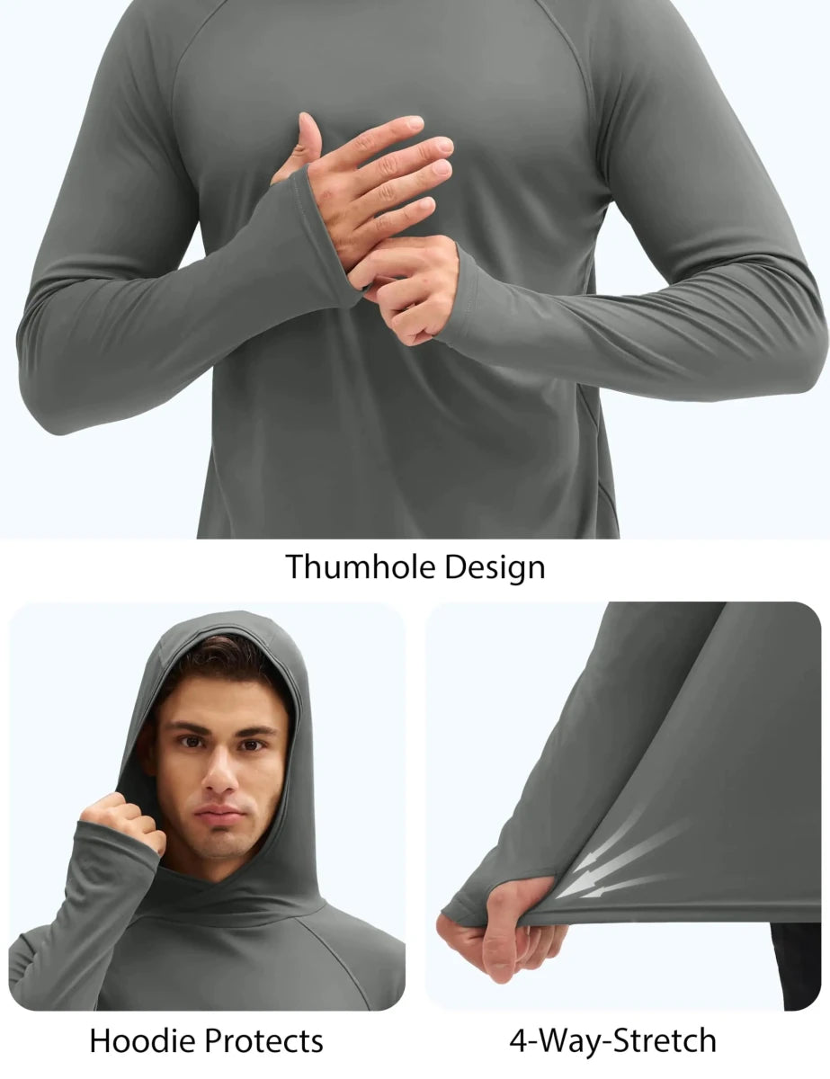 Hoodie / T-shirt manches longues à capuche homme UPF 50+ "TACVASEN - CTA27" - Planète Rando