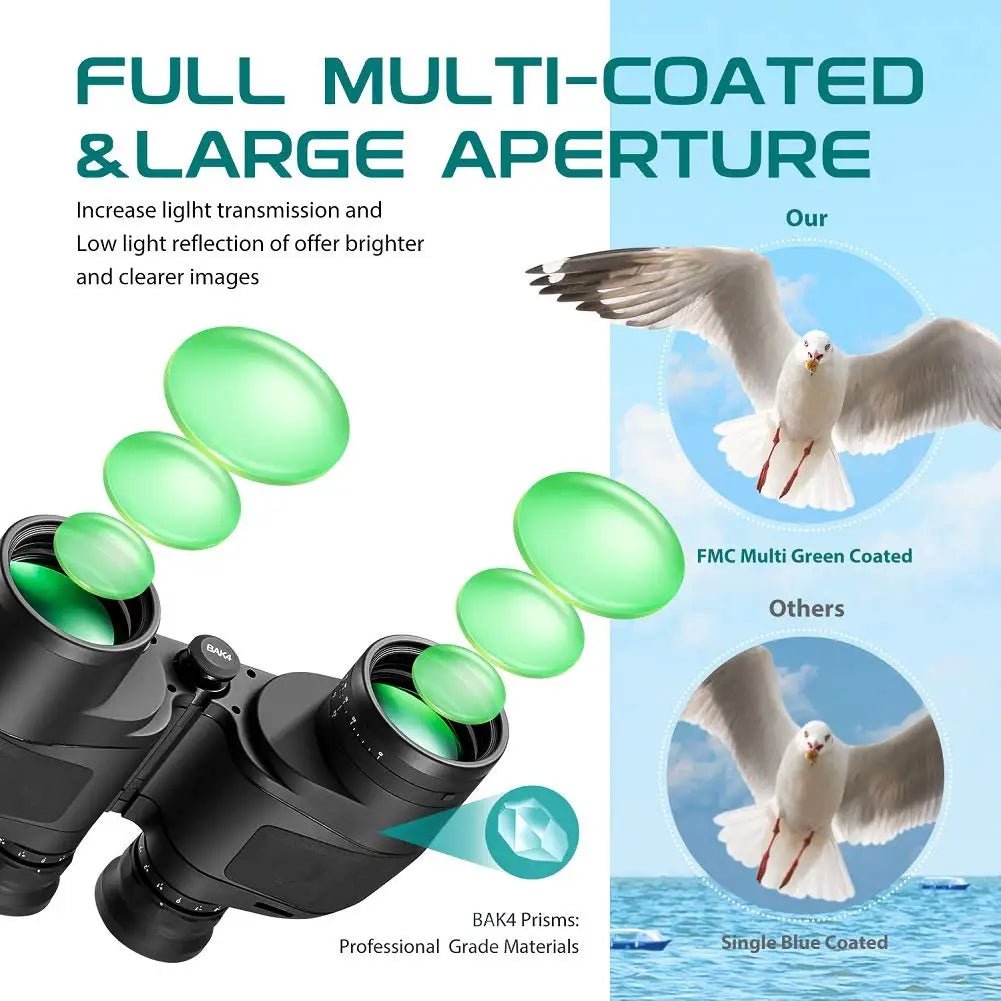 Jumelles 10x50 étanche IP55 avec télémètre boussole BAK4 HD "Bostron - CT1050C" - Planète Rando