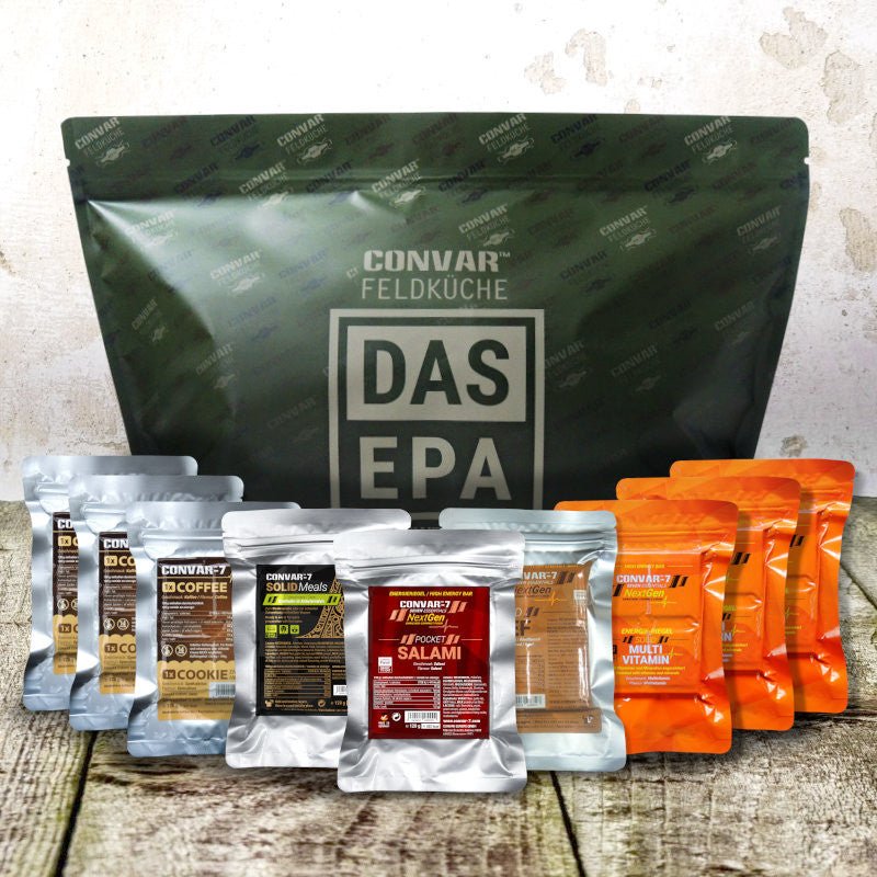 Kit d'urgence alimentaire de 72 heures (recommandation de l'UE) avec 9 barres énergétiques "CONVAR - 7" - Planète Rando