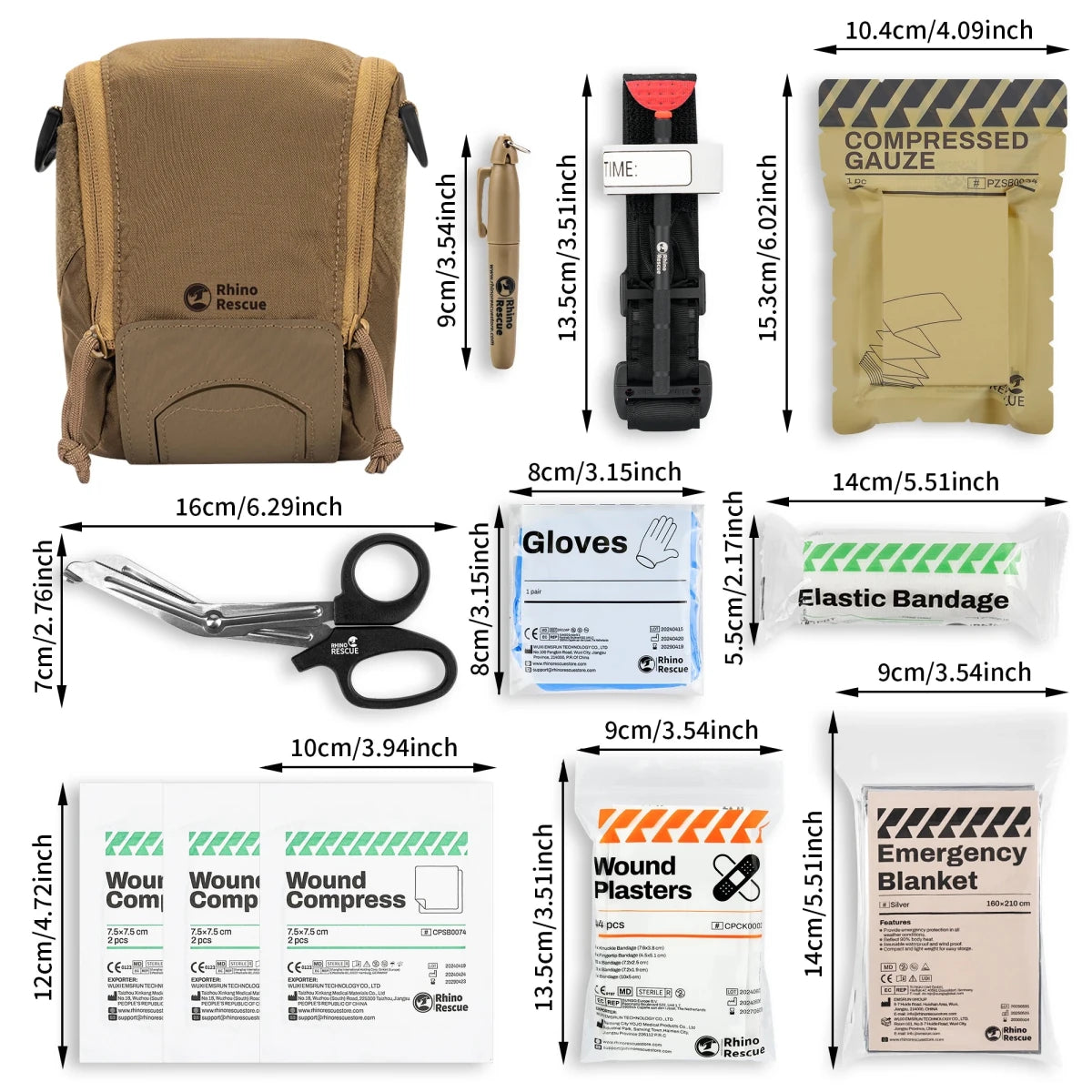 Kit tactique compatible MOLLE pour les services d'urgence "RHINO RESCUE - MOLLE IFAK" - Planète Rando