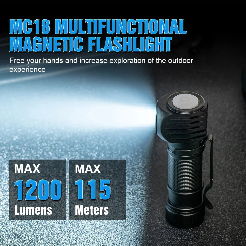 Lampe frontale à LED XP - LHI 18650 magnétique jusqu'à 1200 lumens "Trustfire - Mc18" - Planète Rando