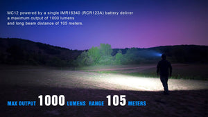 Lampe frontale LED magnétique rechargeable XP - L HI jusqu'à 1000 lumens "TrustFire - MC12" - Planète Rando