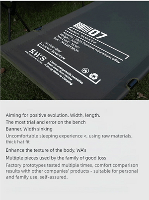 Lit de camp 2 en 1 avec tente simple - paroi "Wellhike Minimalism - Yunchi SWS" - Planète Rando