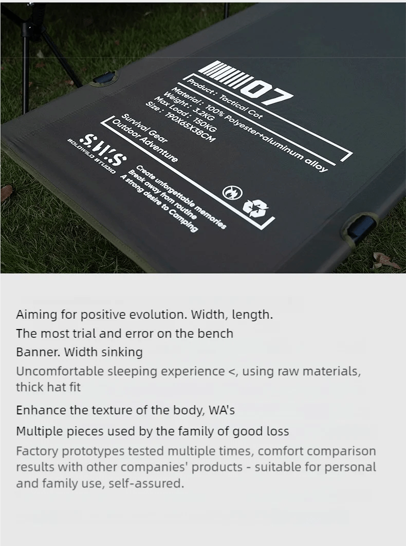 Lit de camp 2 en 1 avec tente simple - paroi "Wellhike Minimalism - Yunchi SWS" - Planète Rando
