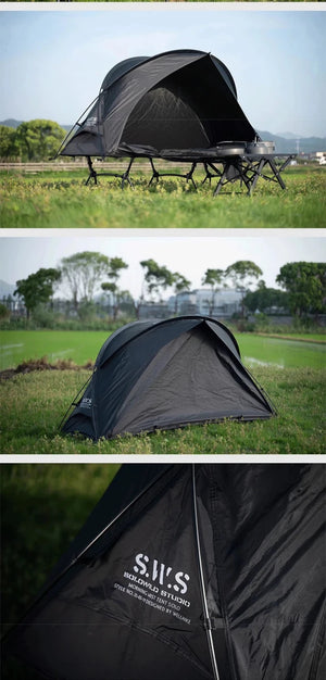Lit de camp 2 en 1 avec tente simple - paroi "Wellhike Minimalism - Yunchi SWS" - Planète Rando