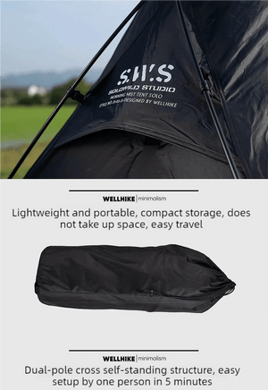 Lit de camp 2 en 1 avec tente simple - paroi "Wellhike Minimalism - Yunchi SWS" - Planète Rando