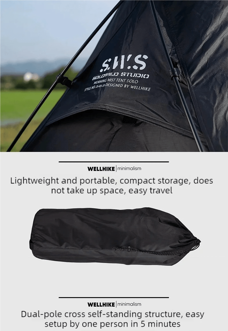 Lit de camp 2 en 1 avec tente simple - paroi "Wellhike Minimalism - Yunchi SWS" - Planète Rando