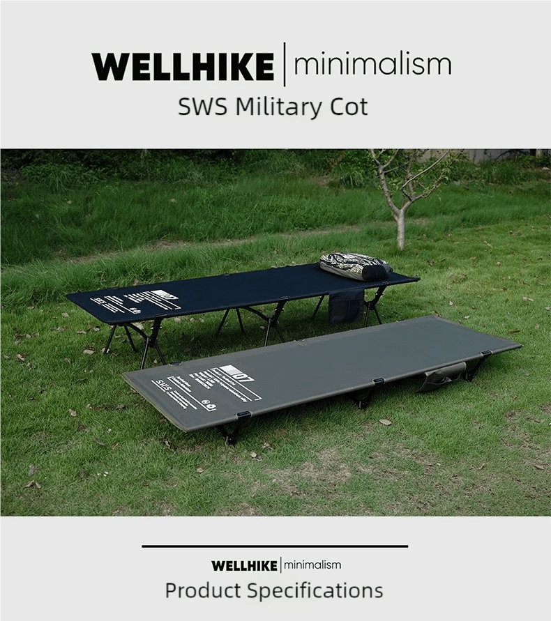 Lit de camp 2 en 1 avec tente simple - paroi "Wellhike Minimalism - Yunchi SWS" - Planète Rando
