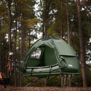 Lit de camp 4 en 1 avec matelas, tente et sac de transport pour 1 personne "SoBuy - OGS32 - GR" - Planète Rando