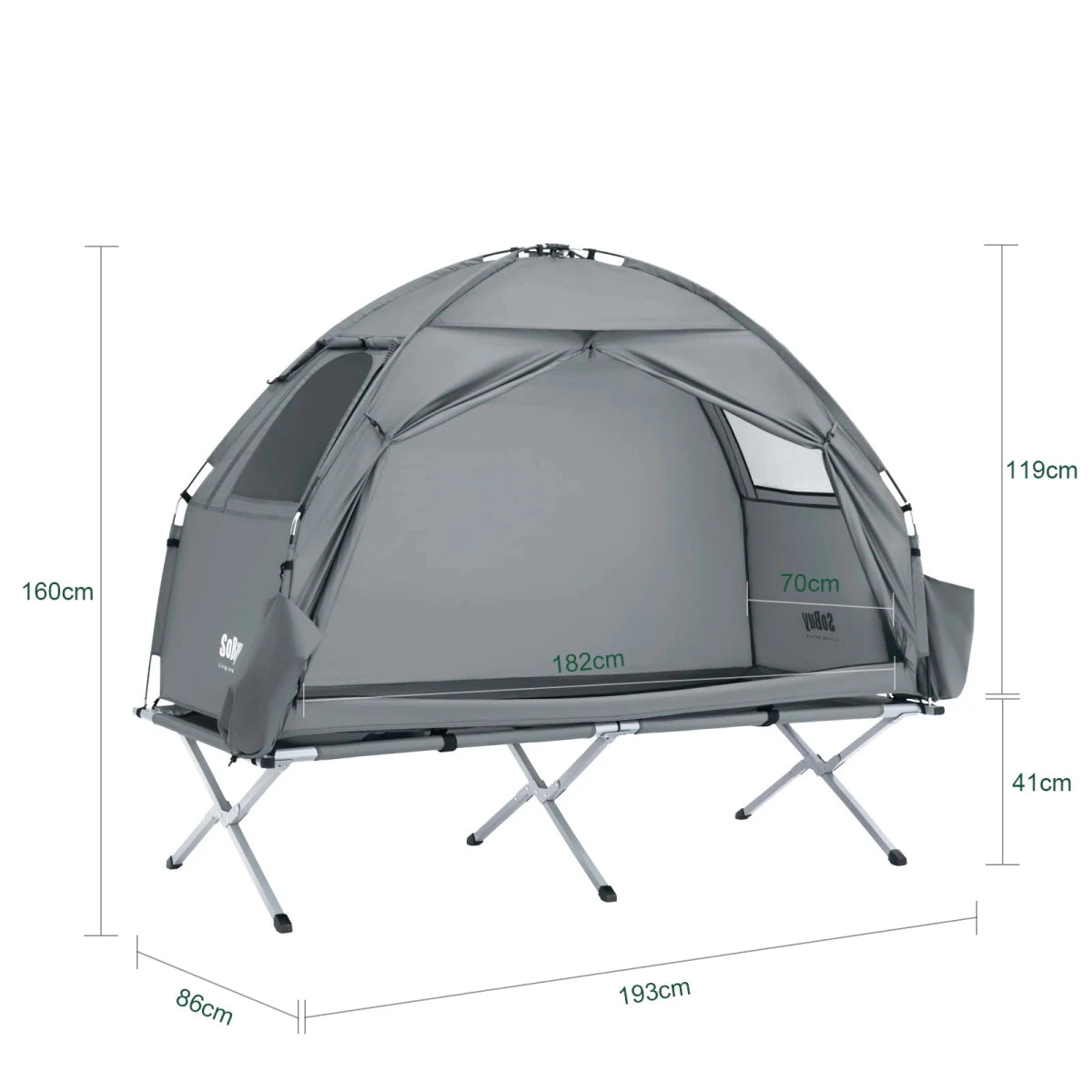 Lit de camp hybride avec tente 3 en 1 pour 1 personne "SoBuy - OGS32 - II" - Planète Rando