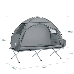 Lit de camp hybride avec tente 3 en 1 pour 1 personne "SoBuy - OGS32 - II" - Planète Rando
