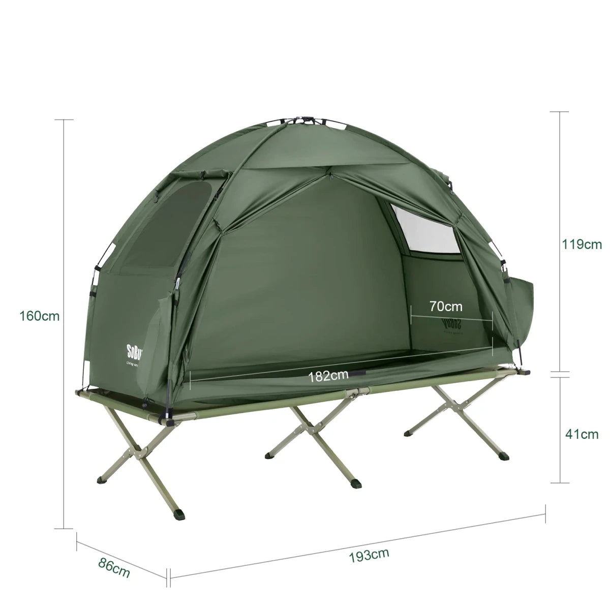 Lit de camp hybride avec tente 3 en 1 pour 1 personne "SoBuy - OGS32 - II" - Planète Rando