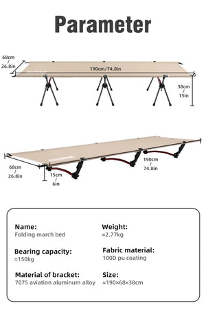 Lit de camping pliable et portable pour le camping, van - life et opérations "Pacoone - Camp bed" - Planète Rando