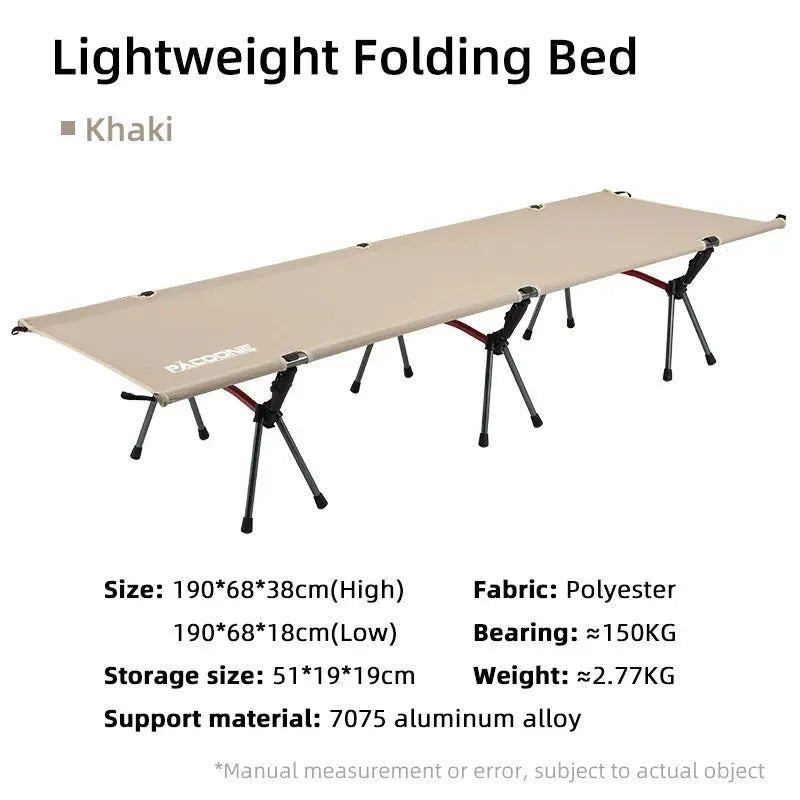 Lit de camping pliable et portable pour le camping, van - life et opérations "Pacoone - Camp bed" - Planète Rando