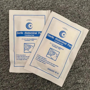 Lot de 2/5/10 compresses abdominales stériles combinées 5" x 9" pour pansements "Peel" - Planète Rando